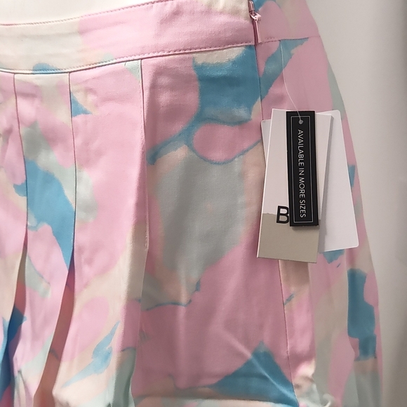 BP. M Pleated Pink and Blue Camo Mini Skirt - Picture 3 of 3